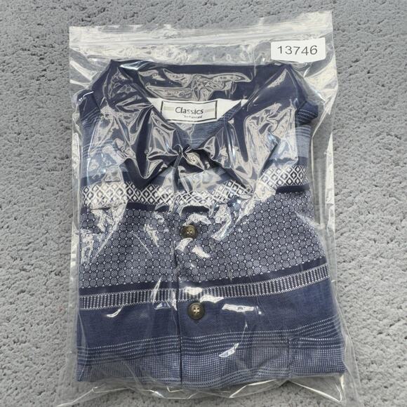 Classics by Palmland‎ Polo Shirt Mens XL Geometric Striped Pattern Short Sleeve - Picture 11 of 11